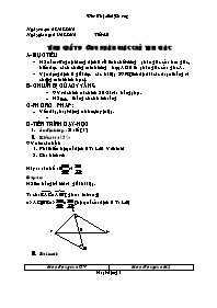 Giáo án Hình học Lớp 8 - Tiết 40: Tính chất đường phân giác của tam giác - Năm học 2009-2010 - Đào Thị Mai Phương