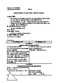 Giáo án Hình học Lớp 8 - Tiết 42: Khái niệm tam giác đồng dạng - Năm học 2009-2010 - Đào Thị Mai Phương