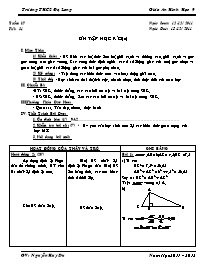 Giáo án Hình học Lớp 9 - Tiết 31: Ôn tập học kì I (Tiếp theo) - Năm học 2011-2012 - Nguyễn Huy Du