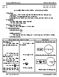 Giáo án Hình học Lớp 9 - Tiết 53, Bài 10: Diện tích hình tròn, hình quạt tròn - Năm học 2011-2012 - Nguyễn Huy Du