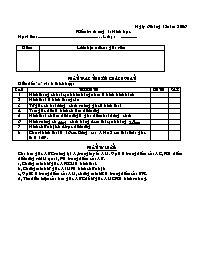 Bài kiểm tra chương I Hình học Lớp 8 - Năm học 2006-2007