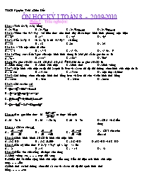 Đề cương ôn học kỳ I môn Toán Lớp 8 - Năm học 2009-2010 - Trường THCS Nguyễn Trãi