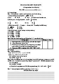 Đề kiểm tra môn Toán học Lớp 8