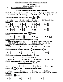 Đề kiểm tra môn Toán Lớp 8 - Học kỳ II - Đề 7 - Năm học 2010-2011 (Có đáp án)