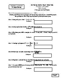 Đề thi Olympic Toán tuổi thơ môn Toán Lớp 8 - Năm học 2011-2012