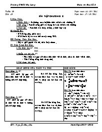 Giáo án Đại số Lớp 8 - Tiết 19: Ôn tập chương I - Năm học 2011-2012 - Nguyễn Huy Du