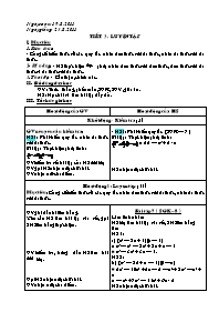 Giáo án Đại số Lớp 8 - Tiết 3: Luyện tập - Năm học 2011-2012