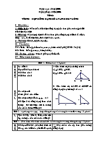 Giáo án Hình học Lớp 8 - Tiết 48: Trường hợp đồng dạng của tam giác vuông