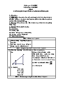 Giáo án Hình học Lớp 8 - Tiết 50, Bài 9: Ứng dụng thực tế của tam giác đồng dạng