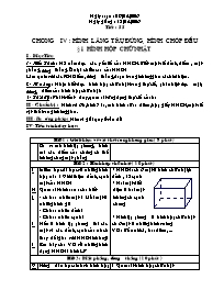 Giáo án Hình học Lớp 8 - Tiết 55, Bài 1: Hình hộp chữ nhật