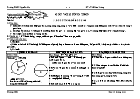 Giáo án Hình học Lớp 9 - Chương III: Góc với đường tròn - Năm học 2009-2010 - Võ Minh Vương