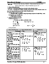 Giáo án môn Đại số 8 - Tiết 11: Phân tích đa thức thành nhân tử bằng phương pháp nhóm hạng tử - Trần Mười