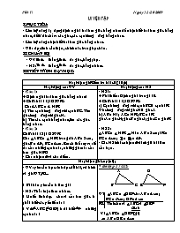 Giáo án môn Hình học Lớp 8 - Học kỳ II - Năm học 2009-2010