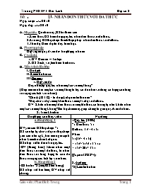 Giáo án Đại số Lớp 8 - Tiết 1 đến 21 - Phan Đình Trung