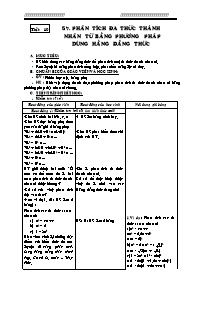 Giáo án Đại số Lớp 8 - Tiết 10, Bài 7: Phân tích đa thức thành nhân tử bằng phương pháp dùng hằng đẳng thức - Nguyễn Văn Bích