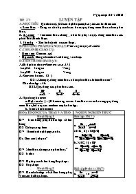 Giáo án Đại số Lớp 8 - Tiết 27: Luyện tập