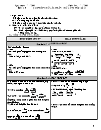 Giáo án Đại số Lớp 8 - Tiết 28, Bài 6: Phép trừ các phân thức đại số (Tiết 1)