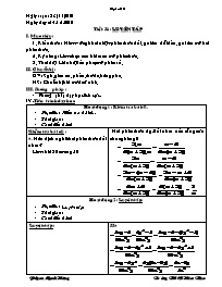 Giáo án Đại số Lớp 8 - Tiết 31: Luyện tập - Phạm Mạnh Hùng