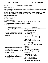 Giáo án Đại số Lớp 8 - Tiết 45: Phương trình tích - Năm học 2011-2012