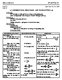 Giáo án Đại số Lớp 8 - Tiết 51, Bài 7: Giải bài toán bằng cách lập phương trình (Tiếp theo) - Đỗ Thừa Trí