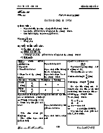 Giáo án Đại số Lớp 8 - Tiết 55 đến 64 - Lê Trần Kiên