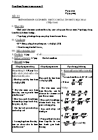 Giáo án Đại số Lớp 9 - Tiết 11: Biến đổi đơn giản biểu thức chứa căn thức bậc hai (Tiếp theo) - Trần Đinh Thanh
