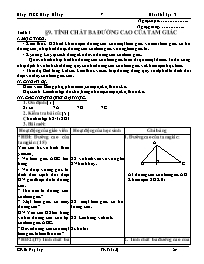 Giáo án Hình học Lớp 7 - Tiết 63+64, Bài 9: Tính chất ba đường cao của tam giác - Lê Duy Hưng