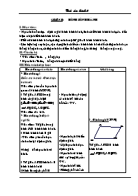 Giáo án Hình học Lớp 8 - Tiết 12: Hình hình hành (Bản 3 cột)