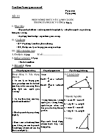 Giáo án Hình học Lớp 9 - Tiết 11: Một số hệ thức về cạnh và góc trong tam giác vuông (Tiết 1) - Trần Đinh Thanh