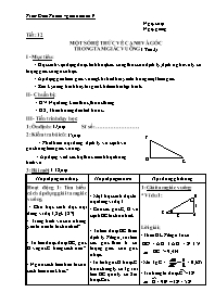 Giáo án Hình học Lớp 9 - Tiết 12: Một số hệ thức về cạnh và góc trong tam giác vuông (Tiết 2) - Trần Đinh Thanh