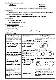 Giáo án Hình học Lớp 9 - Tiết 30: Vị trí tương đối của hai đường tròn (Tiết 1) - Trần Đinh Thanh