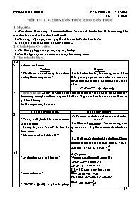 Giáo án môn Đại số Lớp 8 - Tiết 15, Bài 10: Chia đơn thức cho đơn thức - Năm học 2012-2013