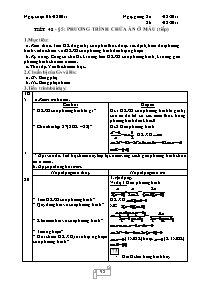 Giáo án môn Đại số Lớp 8 - Tiết 48, Bài 5: Phương trình chứa ẩn ở mẫu (Tiếp) - Năm học 2010-2011