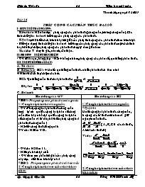 Giáo án Đại số 8 - Tiết 28: Phép cộng các phân thức đại số - Nguyễn Văn Tú
