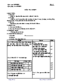 Giáo án Đại số Lớp 8 - Tiết 11: Kiểm tra 45 phút - Vũ Ngọc Chuyên