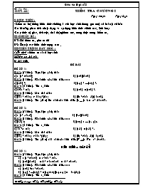 Giáo án Đại số 8 - Tiết 21: Kiểm tra chương I - Trần Thị Ngọc Thuần