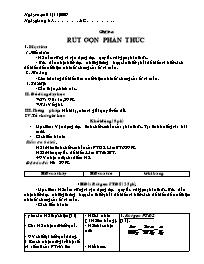 Giáo án Đại số Khối 8 - Tiết 24: Rút gọn phân thức (Bản 3 cột)