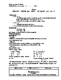 Giáo án Đại số Khối 8 - Tiết 43: Phương trình đưa được về dạng ax + b = 0 (Bản 3 cột)