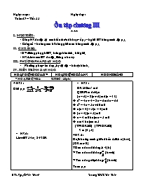 Giáo án Đại số Khối 8 - Tiết 55: Ôn tập chương III - Nguyễn Văn Thanh