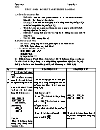 Giáo án Hình học 8 - Tiết 37, Bài 1: Định lý Talet trong tam giác (Bản 4 cột)