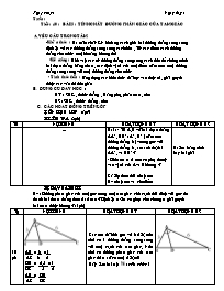 Giáo án Hình học 8 - Tiết 40, Bài 3: Tính chất đường phân giác của tam giác (Bản 4 cột)