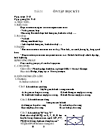 Giáo án Hình học Khối 8 - Tiết 31: Ôn tập học