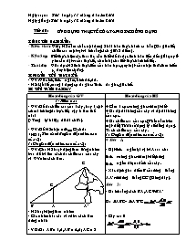 Giáo án Hình học Khối 8 - Tiết 50: Ứng dụng thực tế của tam giác đồng dạng (Bản 2 cột)