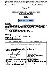 Giáo án Hình học Lớp 8 - Chương IV: Hình lăng