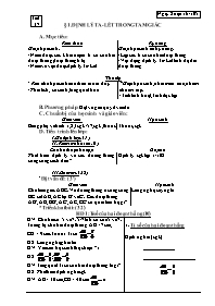 Giáo án môn Hình học Lớp 8 - Tiết 37: Định lý Talet trong tam giác (Bản 2 cột)