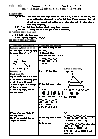 Giáo án môn Hình học Lớp 8 - Tiết 38: Định lý và hệ quả của định lý Talet