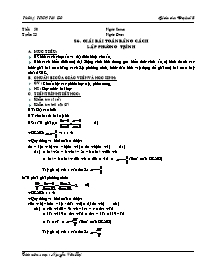 Giáo án Đại số Lớp 8 - Tiết 50, Bài 6: Giải bài toán bằng cách lập phương trình - Nguyễn Văn Lợi