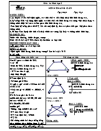 Giáo án Hình học Khối 8 - Tiết 3: Hình thang cân - Trần Thị Ngọc Thuần