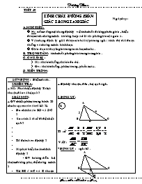 Giáo án Hình học Khối 8 - Tiết 40: Tính chất đường phân giác trong tam giác (Bản đẹp)