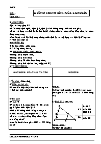 Giáo án Hình học Khối 8 - Tiết 5: Đường trung bình của tam giác (Bản đẹp)